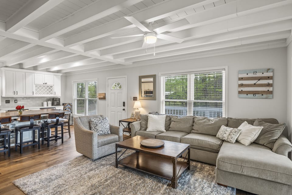 living room open to kitchen