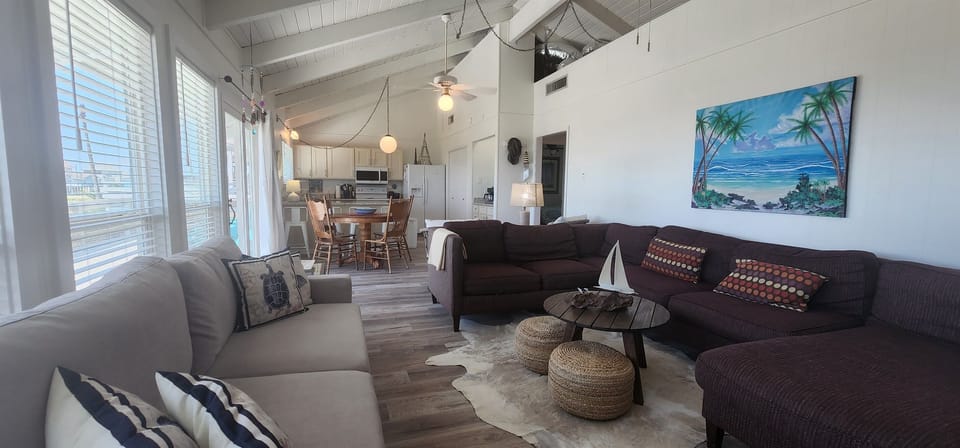 Downstairs living space.