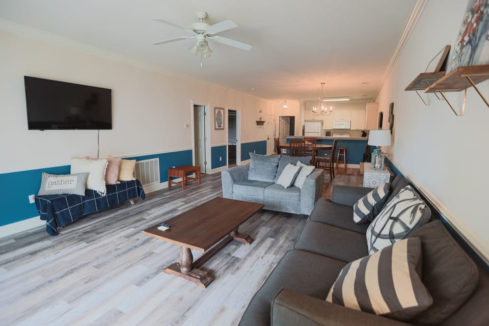 2 couches and a big screen tv with streaming!