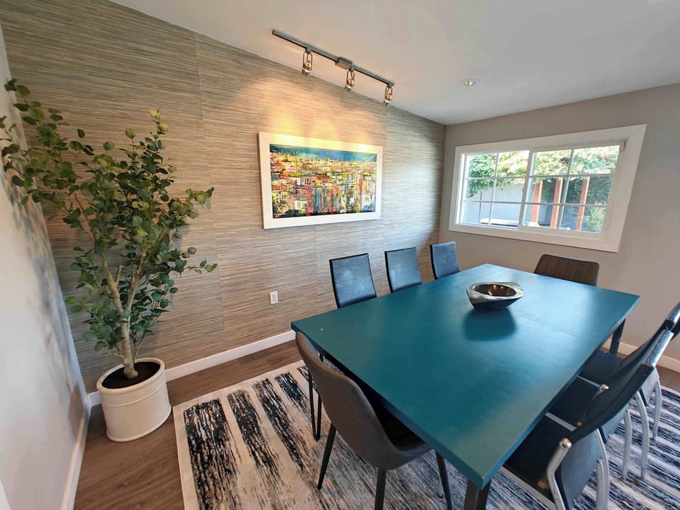 Dining table with easy seating for 8