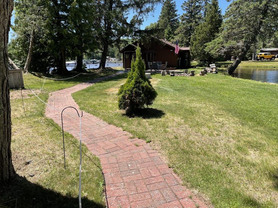 Walkway from driveway to cabin