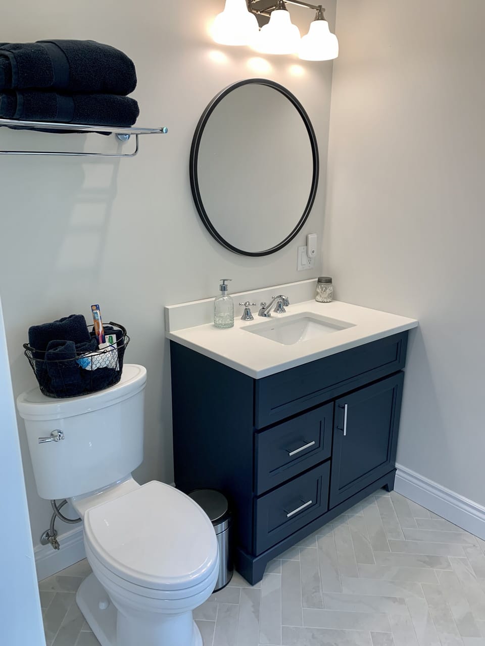 Main floor bathroom - part of primary suite.