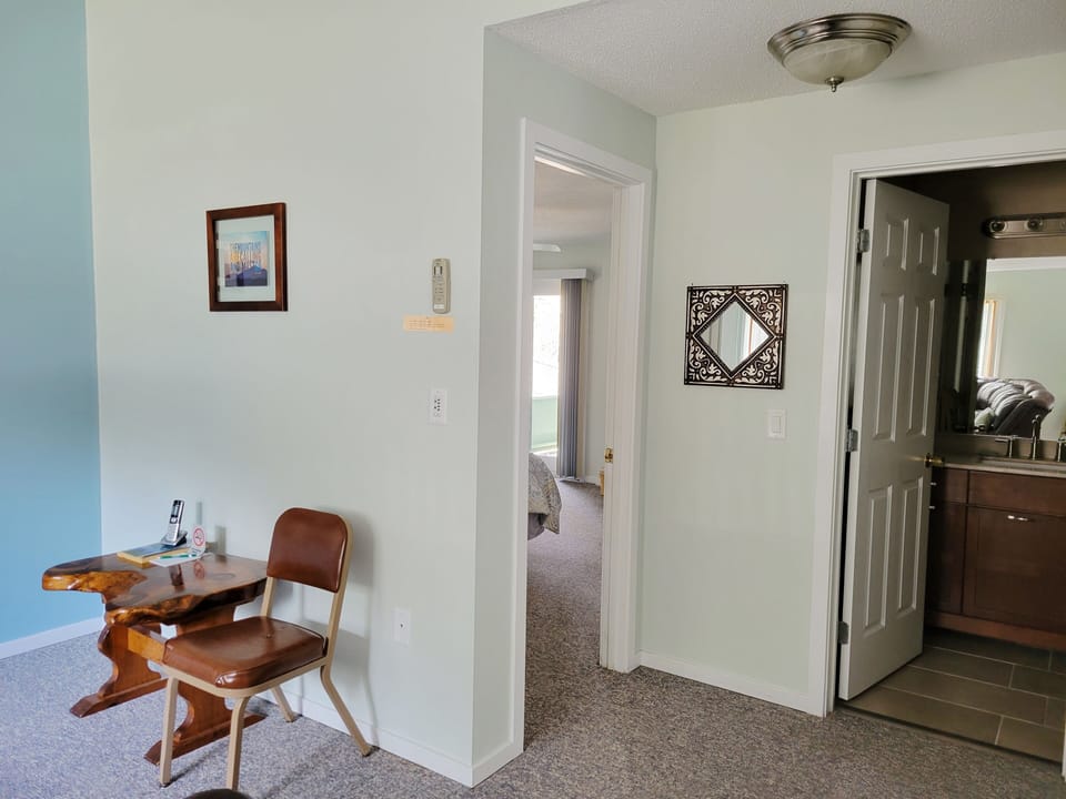 Hall outside master bedroom and bathroom