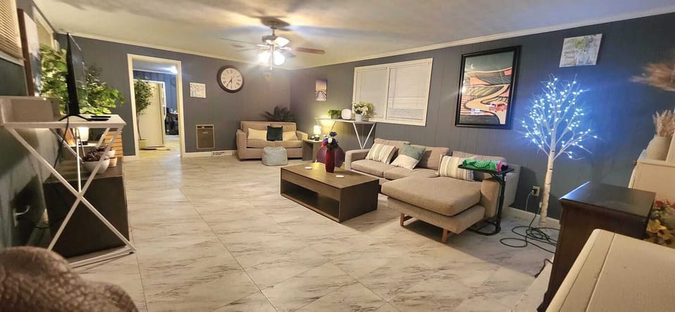 A very large and spacious living room 