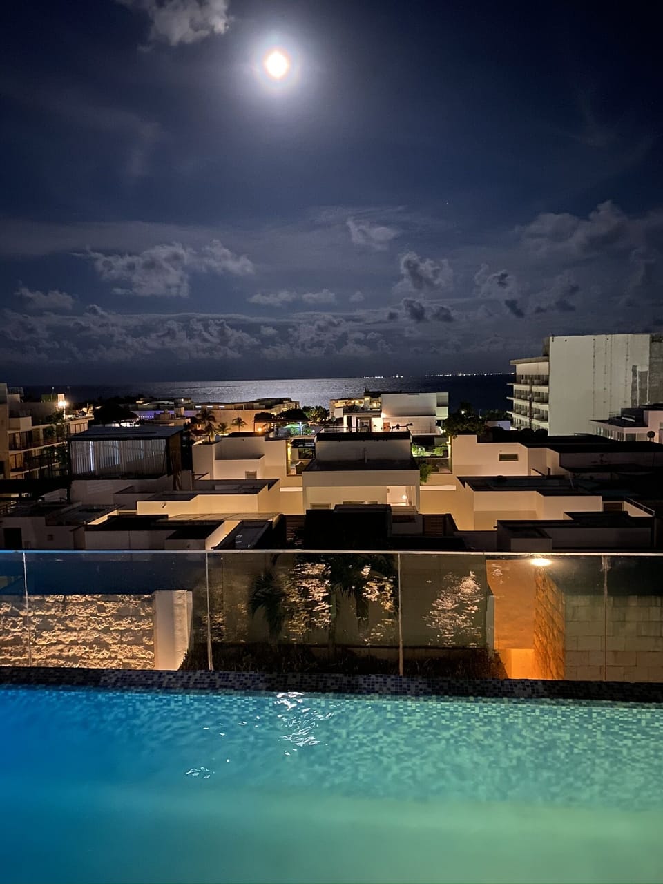 Moon-filled night from the rooftop
