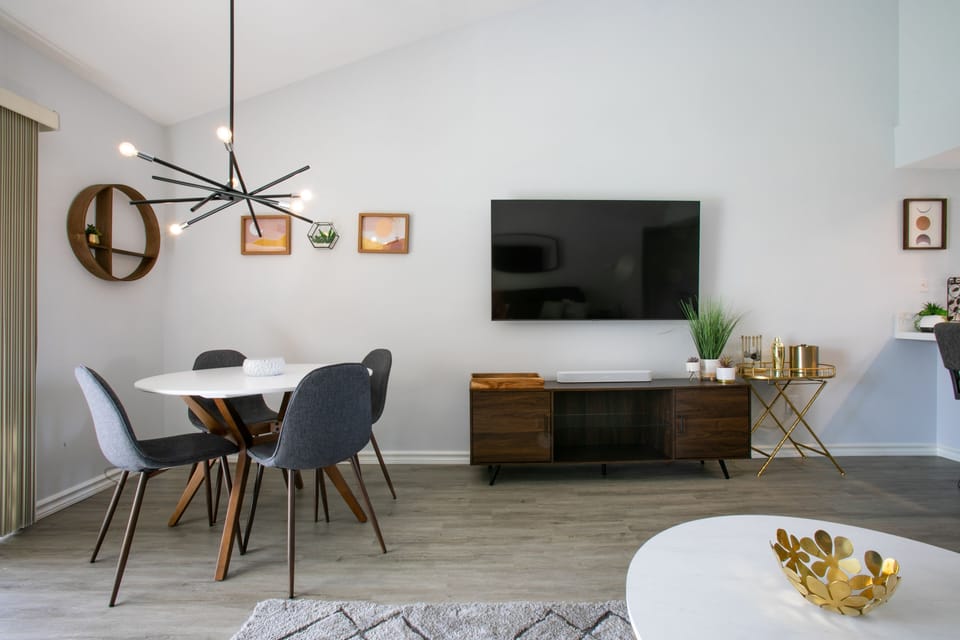 Smart TV's located in all of the rooms allow access to all of your TV shows. 