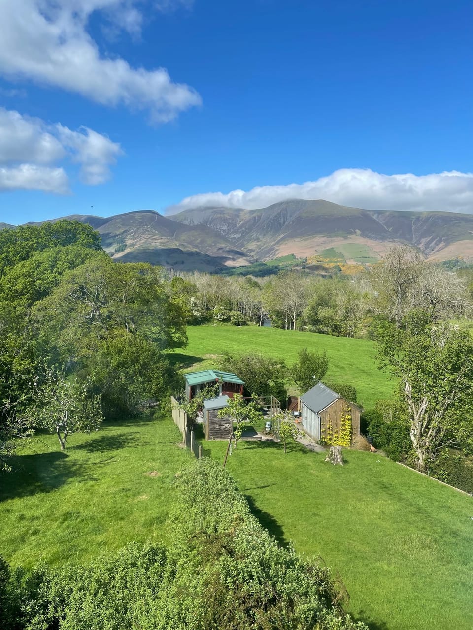 Beyond the garden you can see the mighty Skiddaw