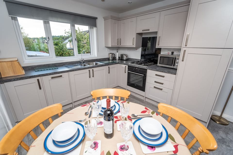 Enjoy lovely views of the town from the first floor kitchen