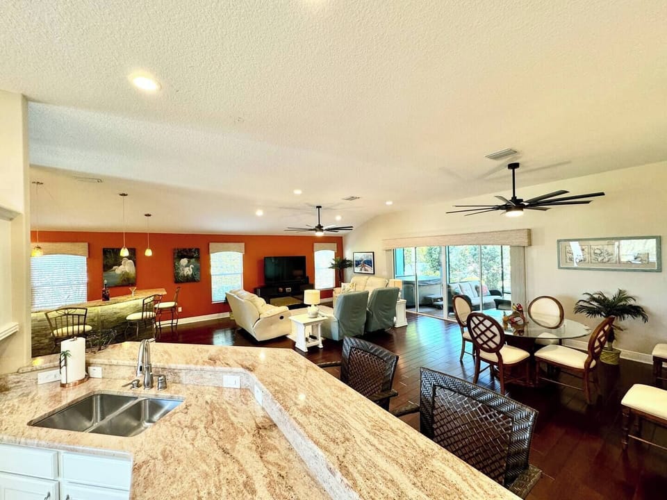 Open Concept: Wet Bar/Living/Dining/Kitchen