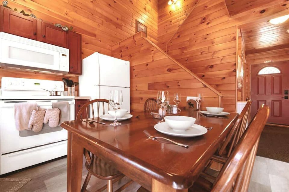 Plenty of dishware, glassware, drink ware to bring outside, serveware, and more are provided.