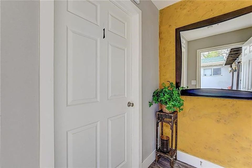 Your entrance door has a "1" on it w/ a keypad. Codes are reset for every guest.