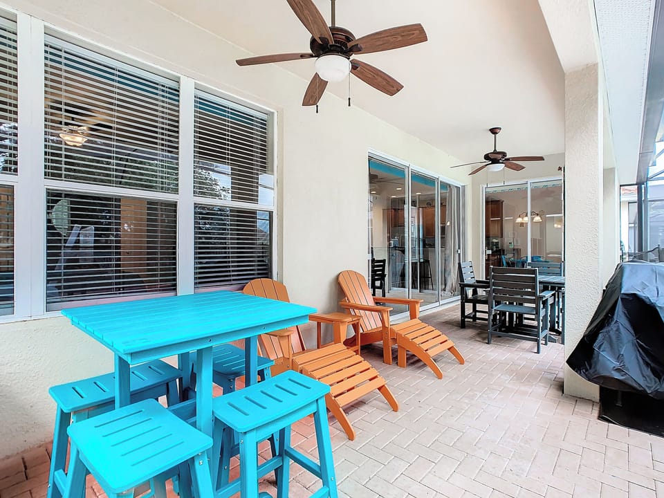 The breezy covered lanai is the prefect place to relax with friends and family