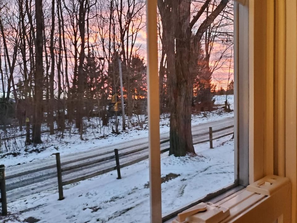 Ski morning sky, view from front window
