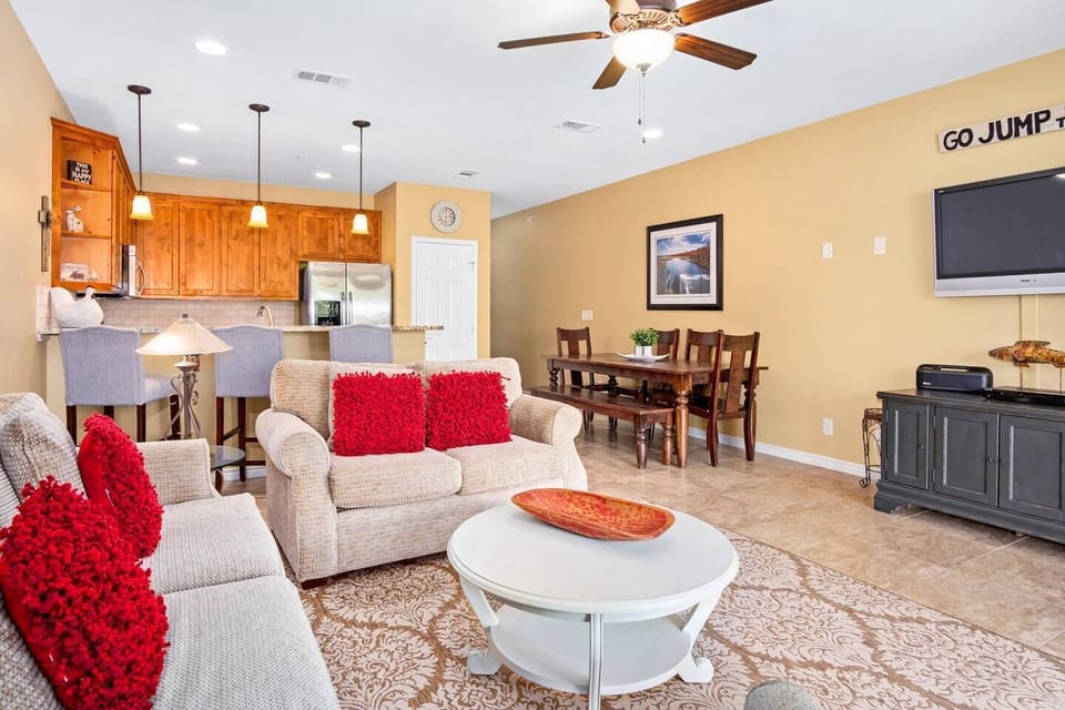 View Looking from Living Room to Kitchen/Dining Area with Seating for 6