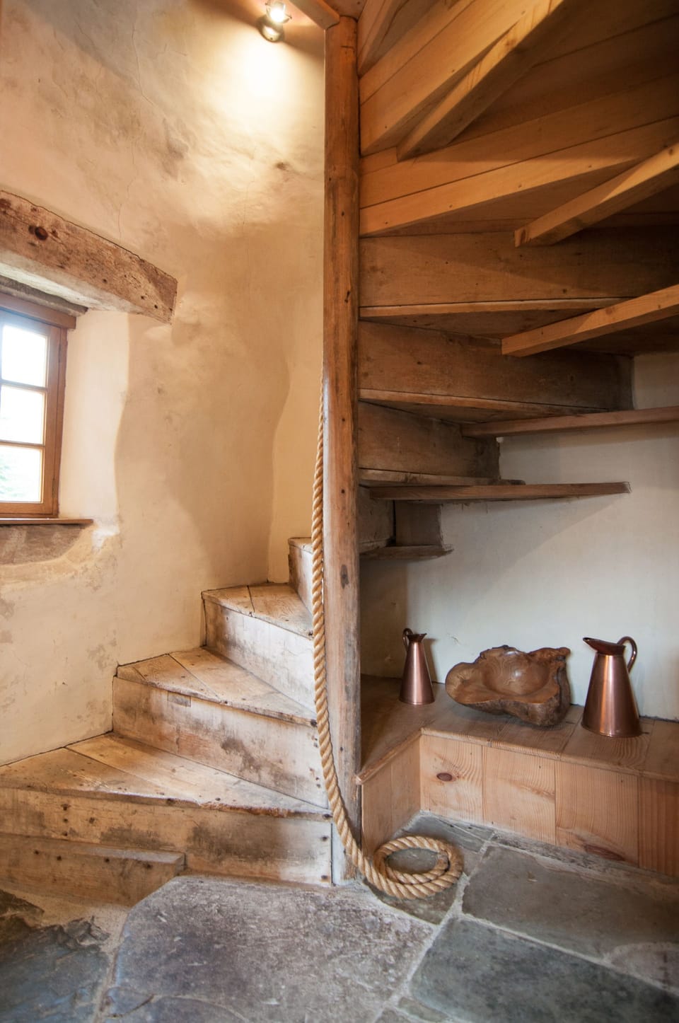 Restored spiral staircase