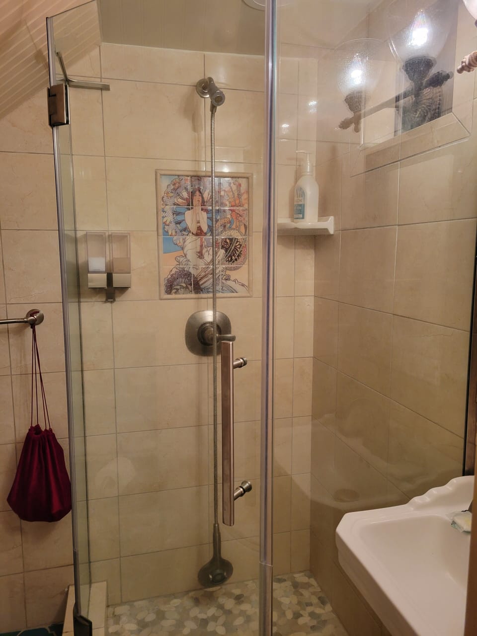Shower in the main level suite.