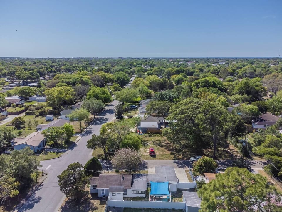Aerial view of our peaceful and beautiful neighborhood. Secured during your stay