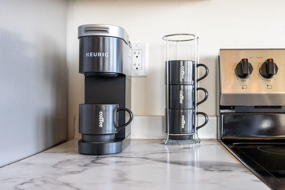 K-Cups Coffee + Complimentary Tea, Sugar and Creamer 