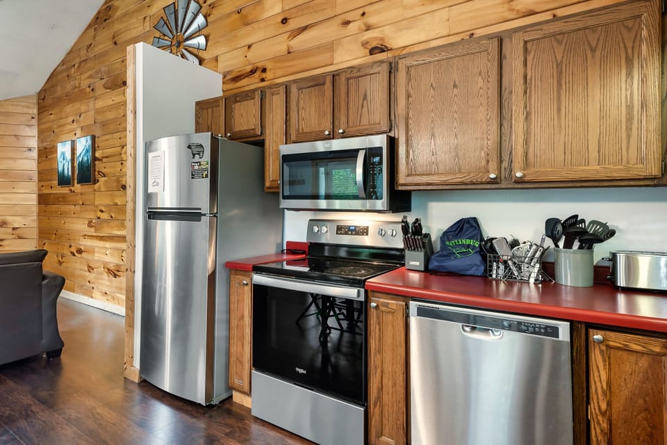 Fully stocked kitchen
