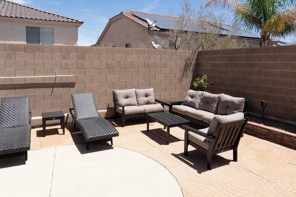 The comfortable gathering place in the back yard