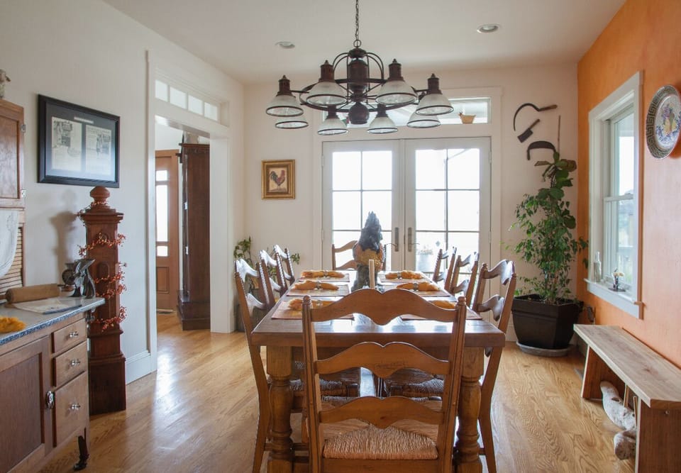 Dining area with views off the front porch.