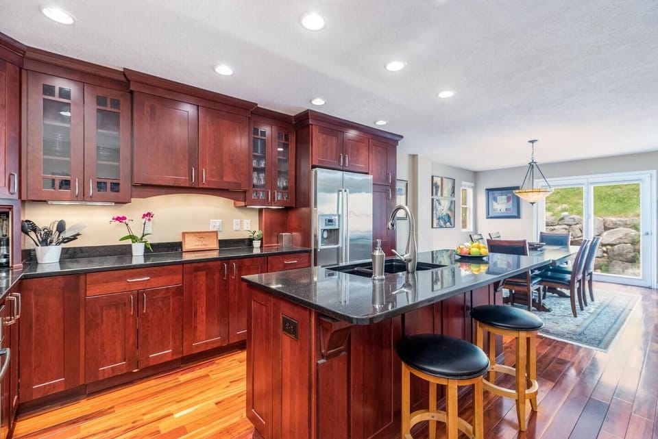 Bright kitchen area featuring a functional countertop.