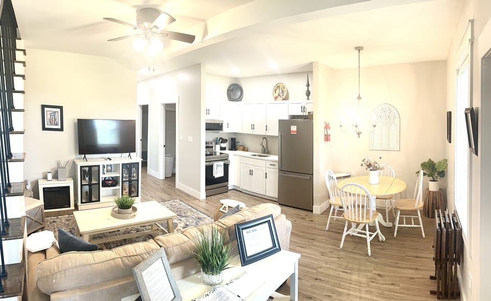 Kitchen , dining , and living room and