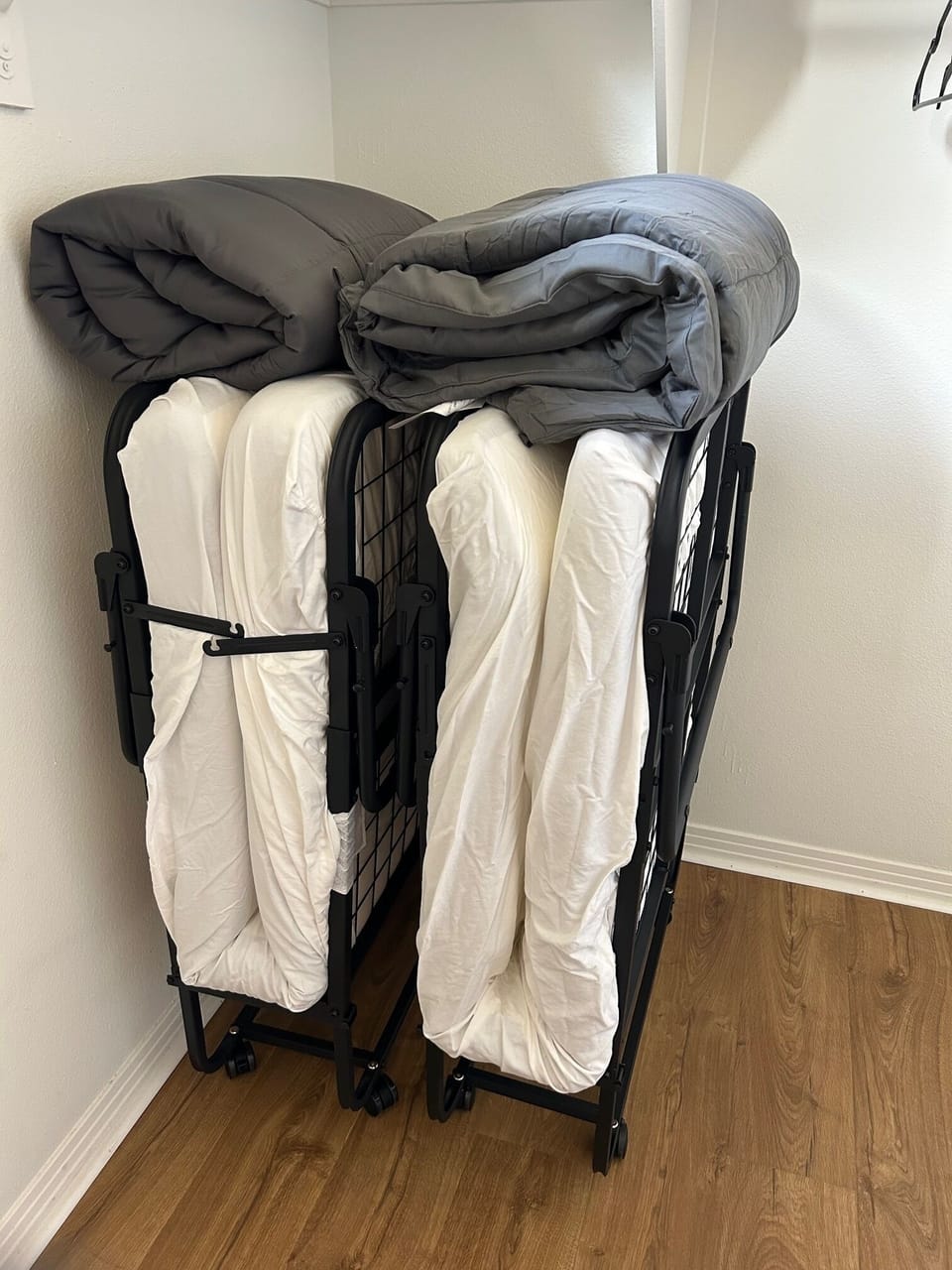 Two fold out twin beds with a nice 5" memory foam mattress for guests #9 and #10