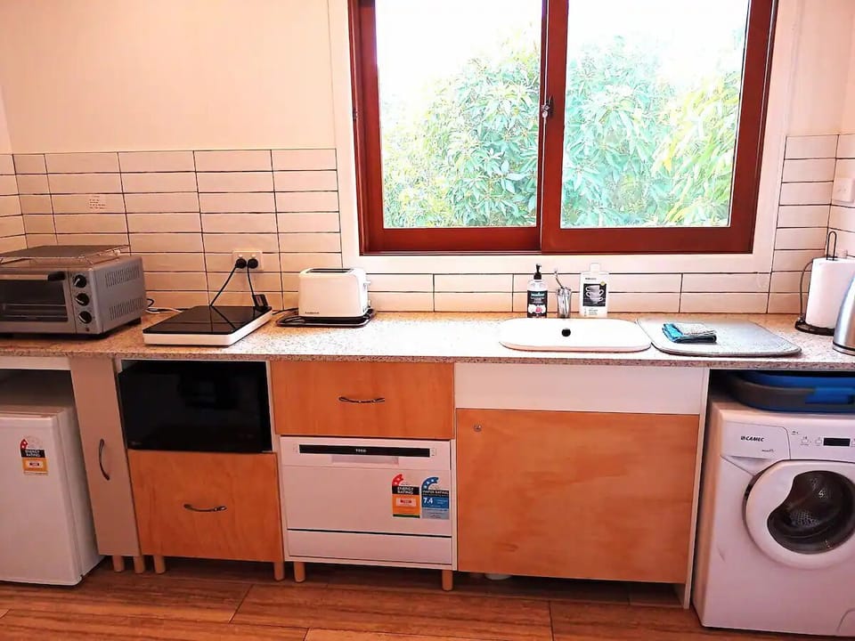 Convenient kitchennette: tourist cabin at Mill About Vineyard, Barossa Valley SA