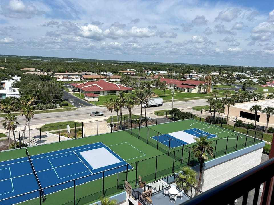 New Tennis and Pickleball courts on top of the parking garage