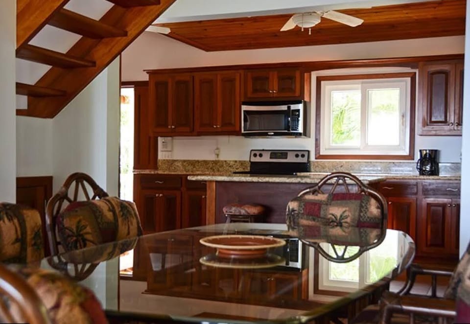 View of kitchen from dining room