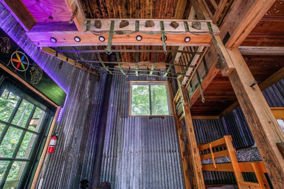 Lots of architectural interest.  This is the view up from the lower level to the middle level.