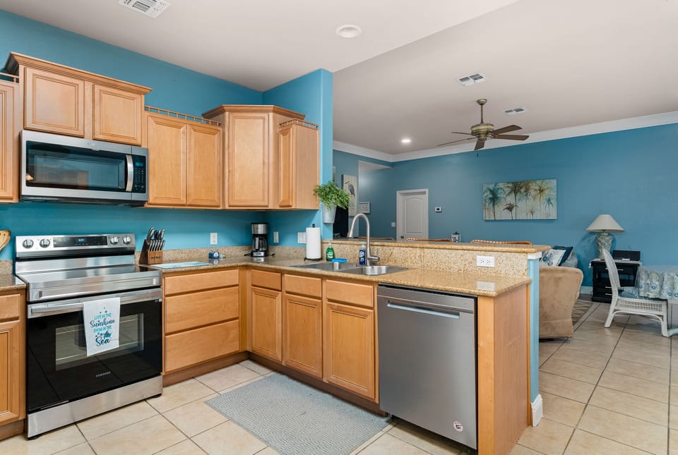 Open concept Kitchen & Bar Seating 