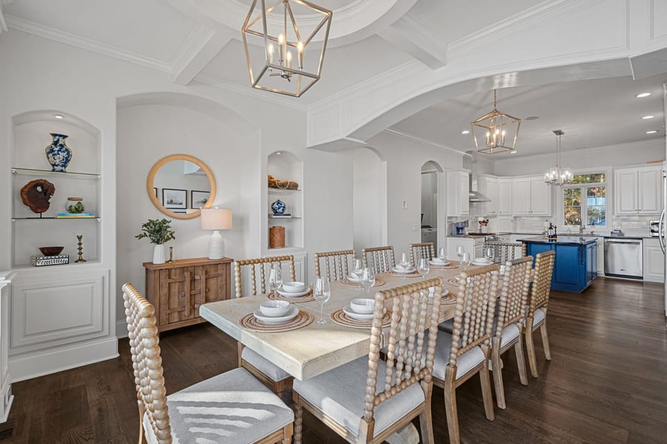 Elegant Dining Room with seating for 10.