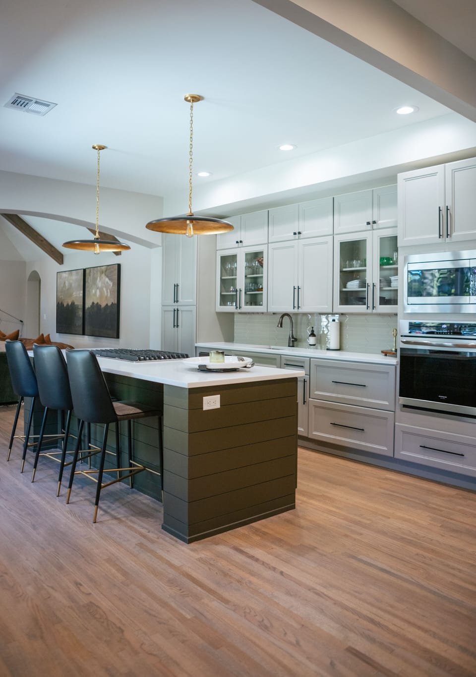 Kitchen is stocked with cooking basics and cookware 