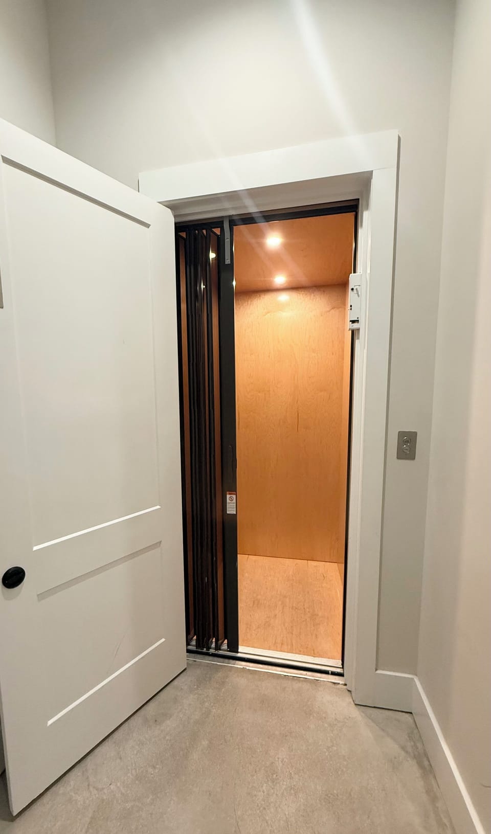 Elevator with access to the first and second floors