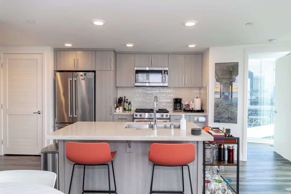 Full Kitchen with Quartz tops and stainless appliances