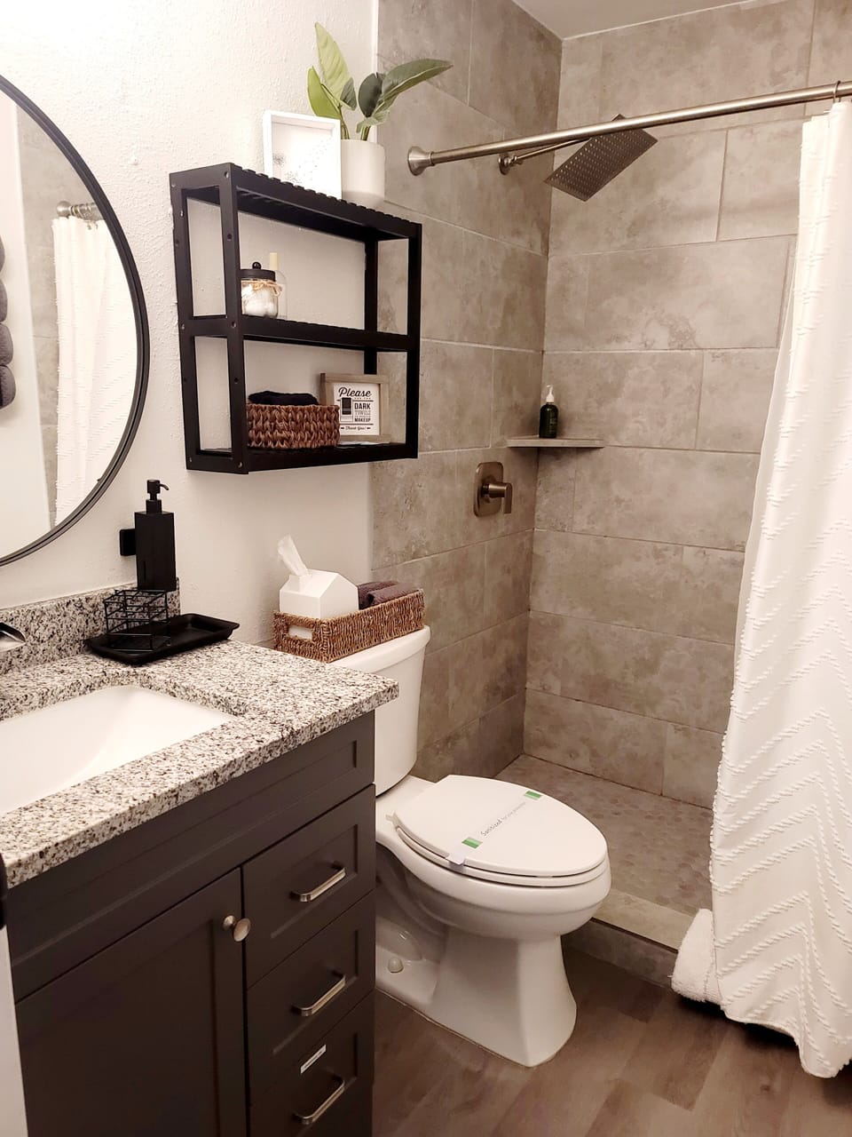 Walkin shower in back King bedroom