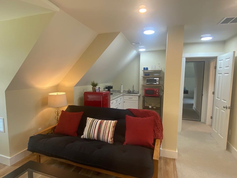 Front of Suite, View of Futon and kitchenette
