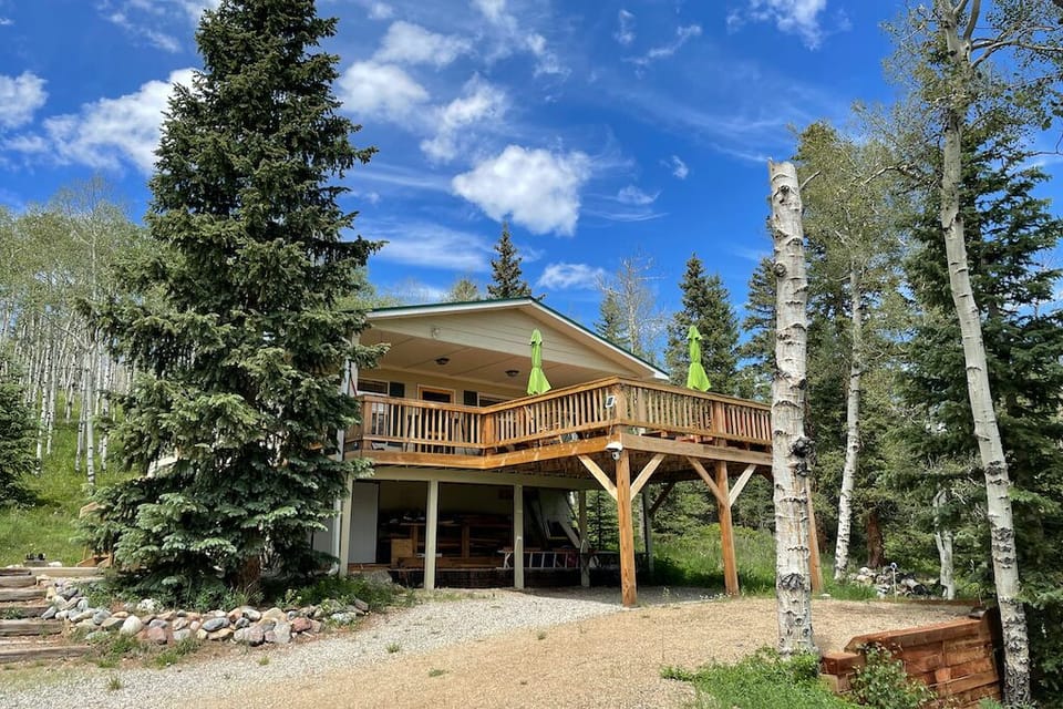 Nestled in the aspen and conifer trees.