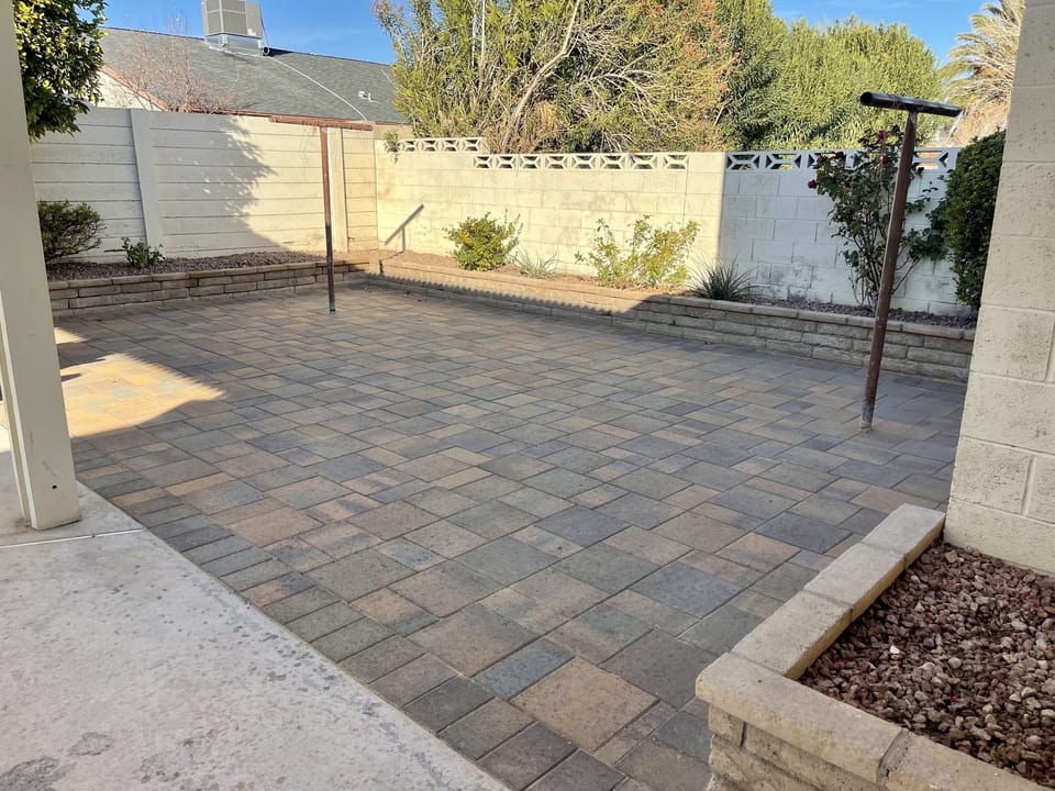 Backyard paver area 