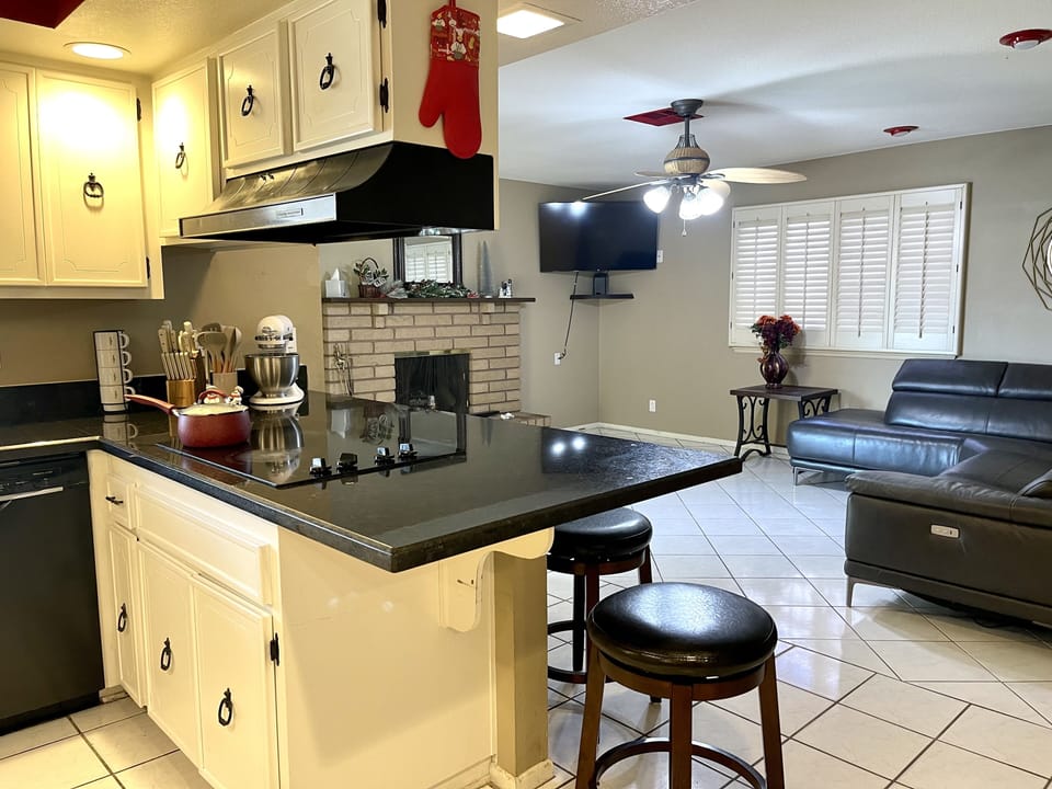 View of living room from kitchen