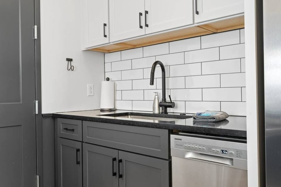 Full size sink with a brand new dishwasher