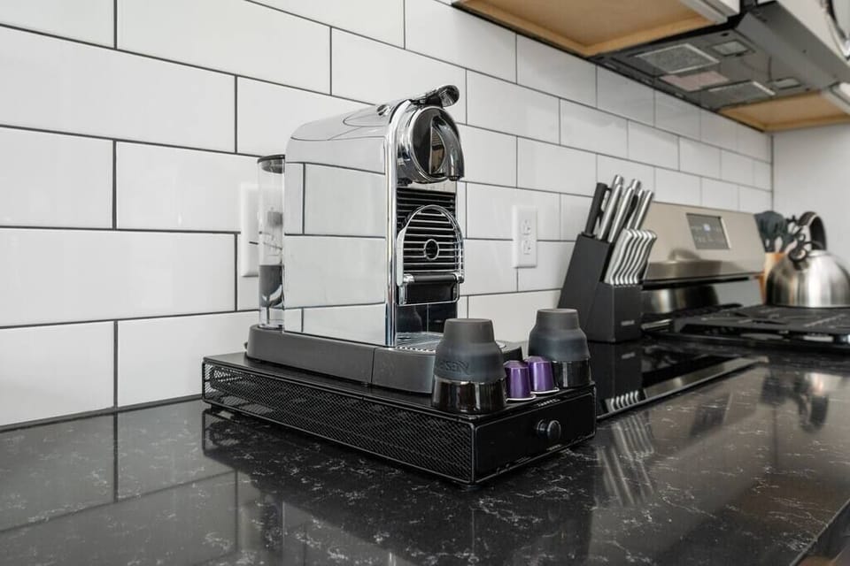 Enjoy premium coffee from our Nespresso machine
