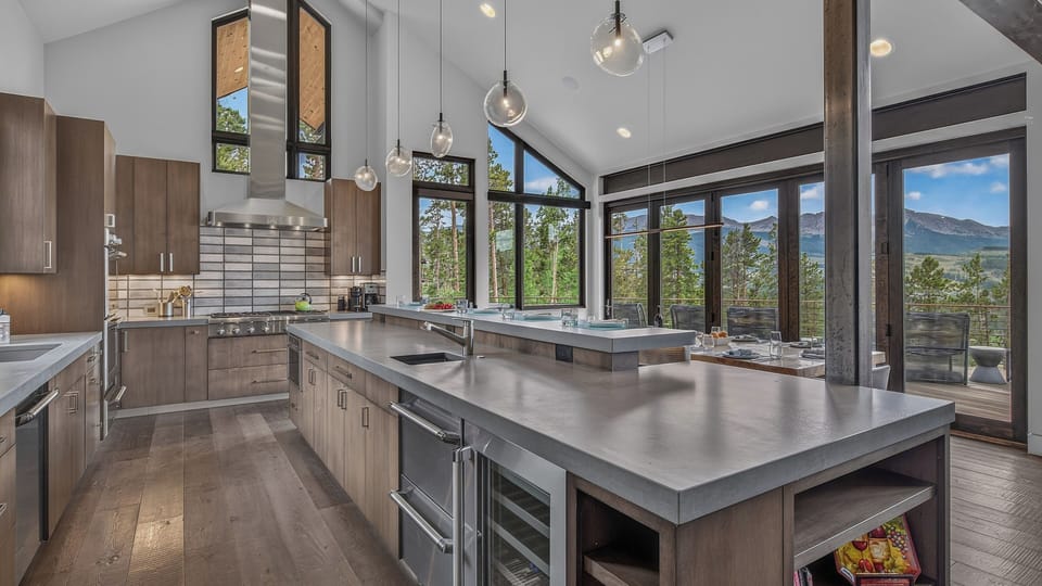 Kitchen, Main Level - Island with Mountain Views