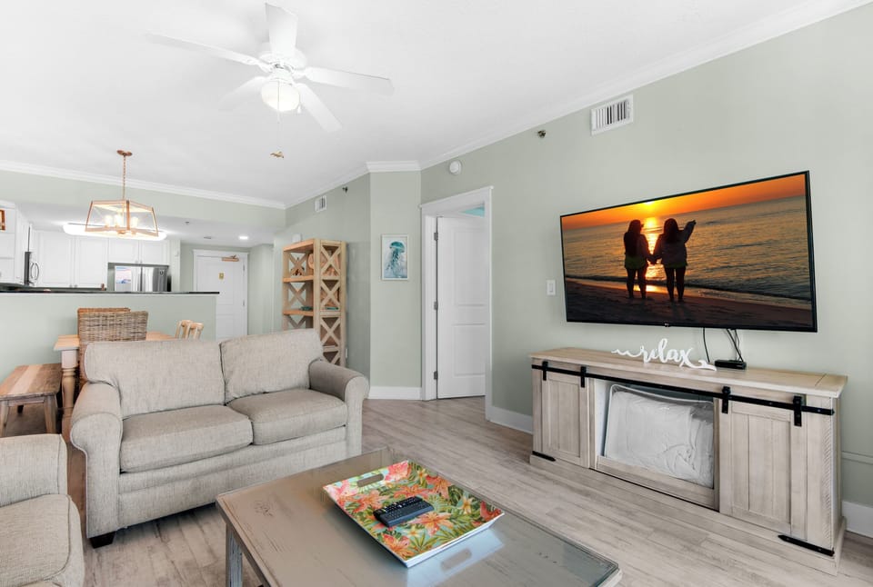 Living room with flat screen TV