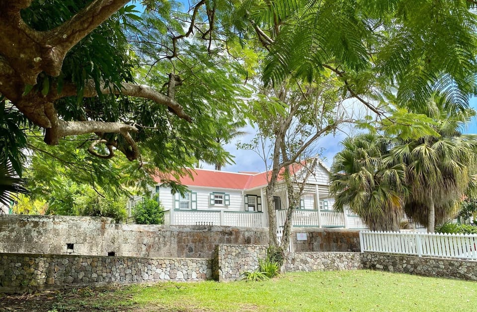 Hibiscus Cottage from the expansive museum gardens.