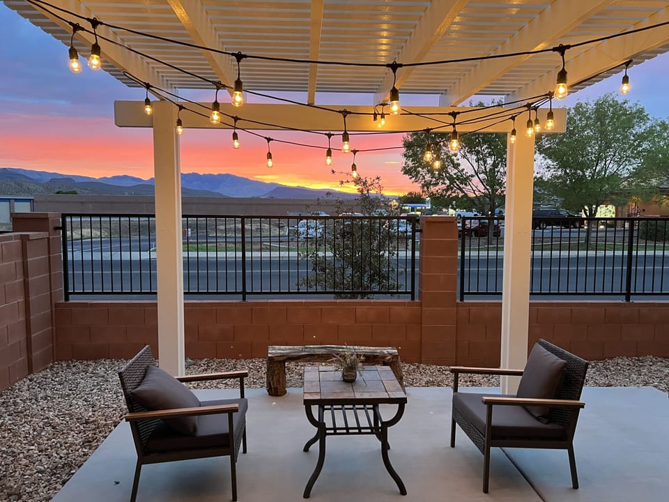 Enjoy beautiful sunsets on the back patio