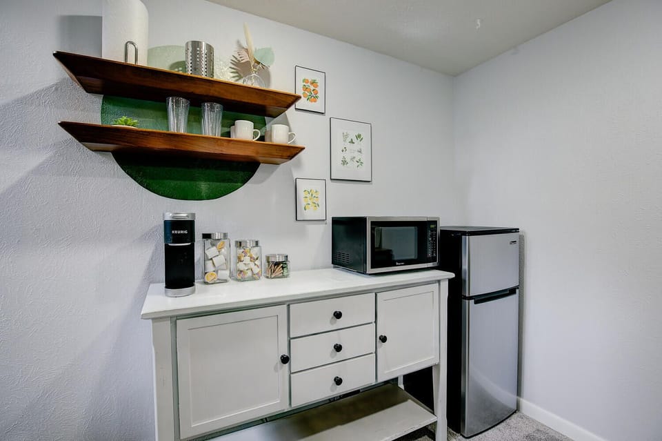 Kitchenette with Keurig and complimentary Coffee K-cups and creamer/sugar
