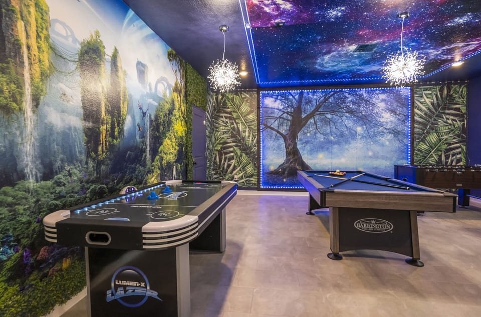 Avatar Game Room w/ Foosball, Air Hockey, Pool table, Bar table, TV, etc.